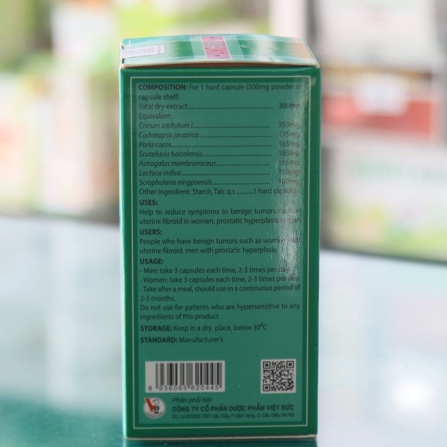 Khang U Linh – Hỗ trợ làm giảm u xơ tử cung, u nang buồng trứng (Lọ 50 viên)