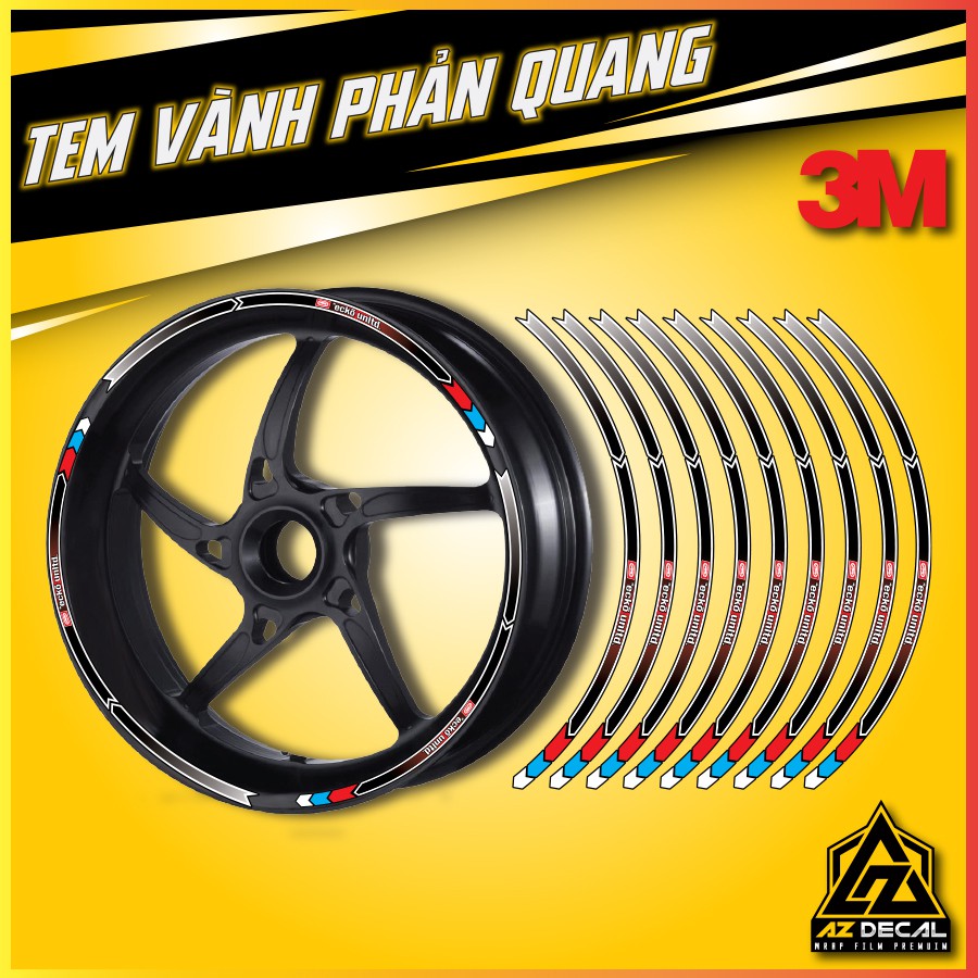 [3M Chính Hãng] Tem Vành· Phản Quang 3M Ecko Unitd  |Dán Xe Máy, Xe Điện, Xe Thể Thao...Chống Thấm Nước, Chống Bay...