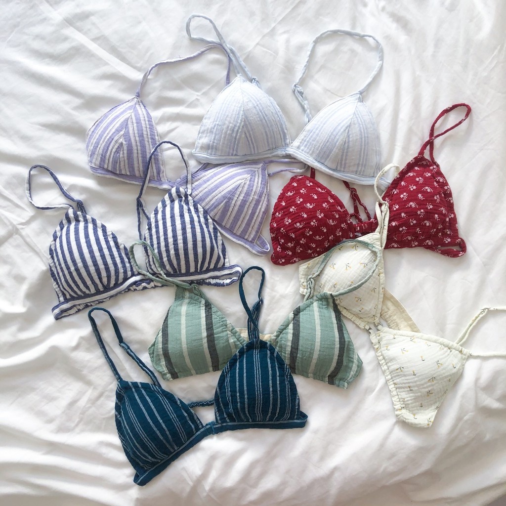 Bra Muslin Chip Muslin 🌸 May Theo Số Đo 🌸 Áo Lót Quần Lót Họa Tiết Vải Xô Muslin 🌸 Mềm Mại và Thoải Mái