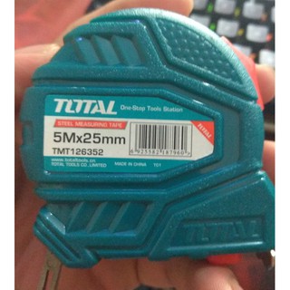 Thước cuộn thép nền vàng 5m x 25mm total tmt126352