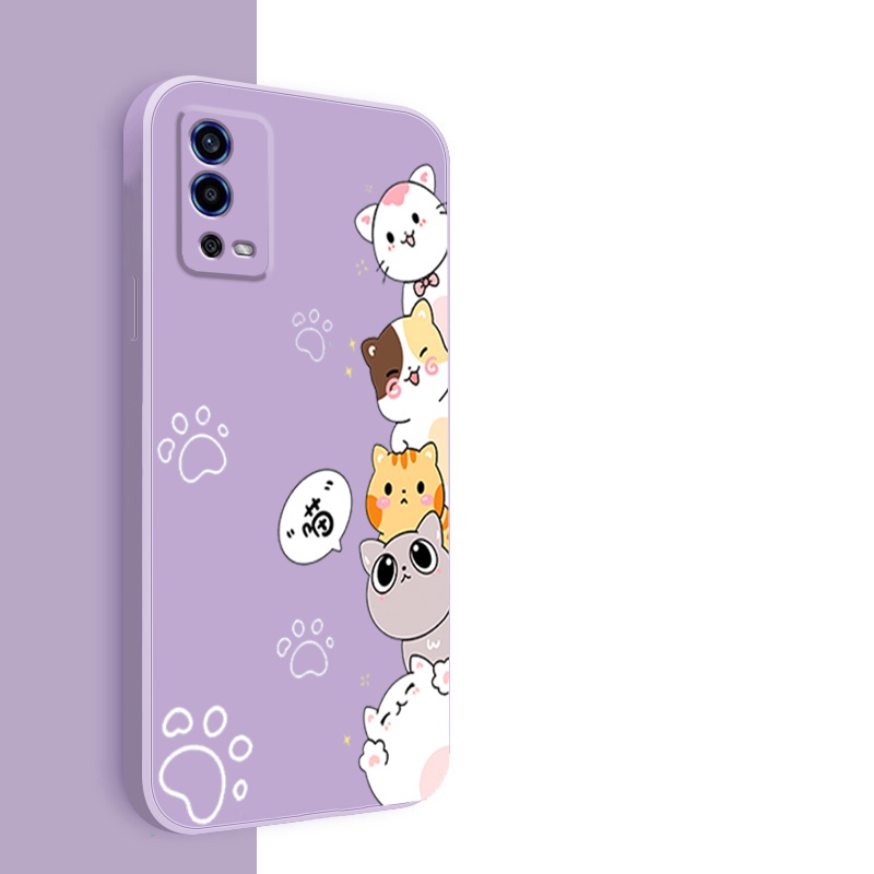 Ốp lưng OPPO A55 4g Ốp Điện Thoại Silicon Mềm Mịn Bảo Vệ Cho OPPO A55 4g DZMM01 viền vuông cute
