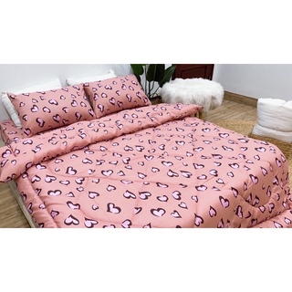 Trọn bộ 5 món chăn ga gối Poly set hè và set phao mẫu da beo