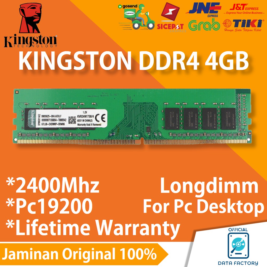 Bộ Nhớ Kingston Ddr4 4gb Pc19200 / 2400mhz 4gb Ddr 4 / 2400mhz / Pc 19200