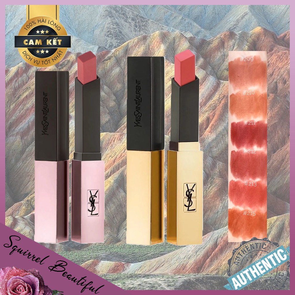 Son YSL Rouge Pur Couture The Slim Glow Matte (202, 212, 214, 207, 09, 10, 12, 21,01, 204) màu siêu xinh (hàng có bill).