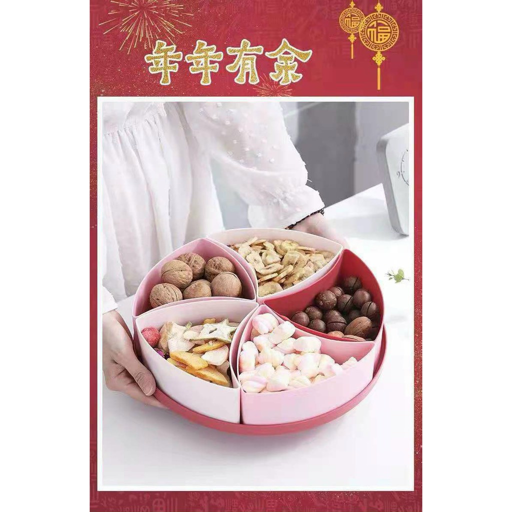 Khay đựng mứt tết 4 ngăn bằng nhựa