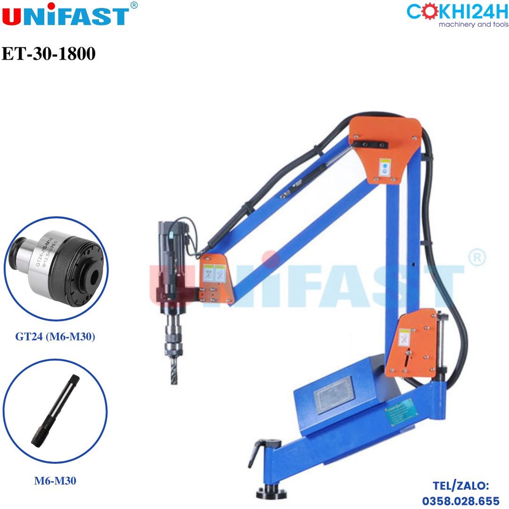 Máy Taro Điện Cần Dài Unifast ET-30-1800 M6 Đến M30 - Loại Tốt