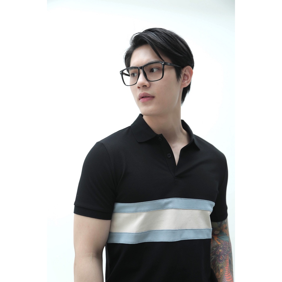 A/G Áo Polo Nam Có Cổ Trắng Đen Phối Sọc Ngang Phom Slimfit Chất Liệu Cotton Thoáng Mát Phong Cách Trẻ Trung | BigBuy360 - bigbuy360.vn