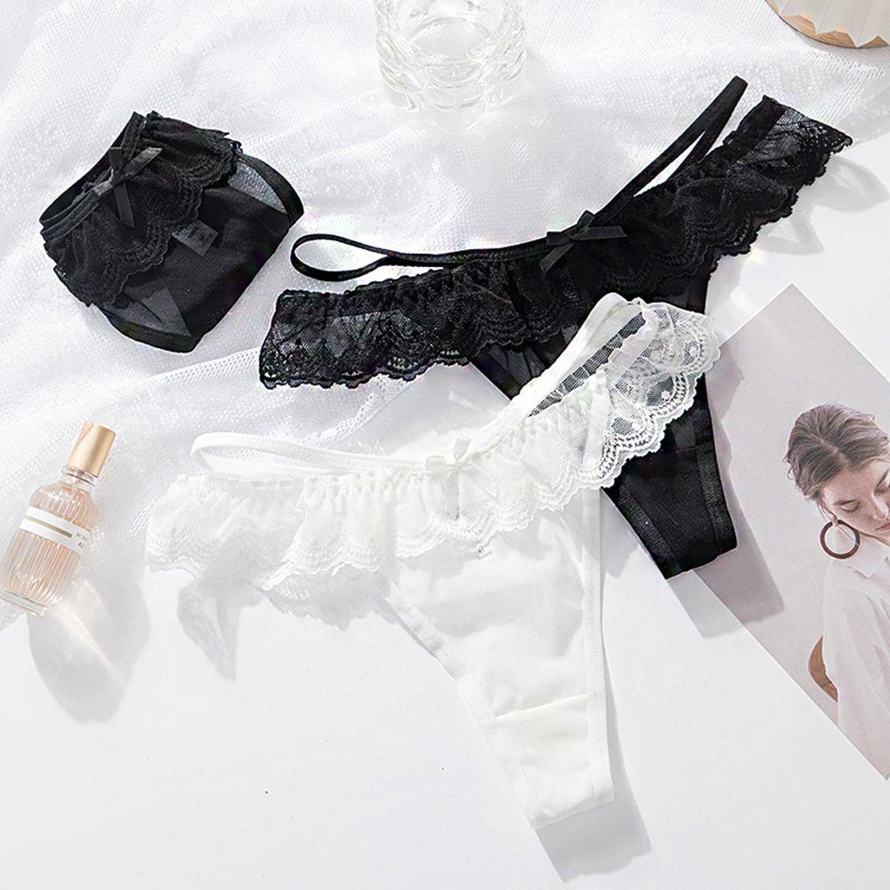 Quần Lót Cotton Lưng Thấp Phối Ren Lưới In Họa Tiết Trái Tim Phong Cách Hàn Quốc Quyến Rũ Cho Nữ