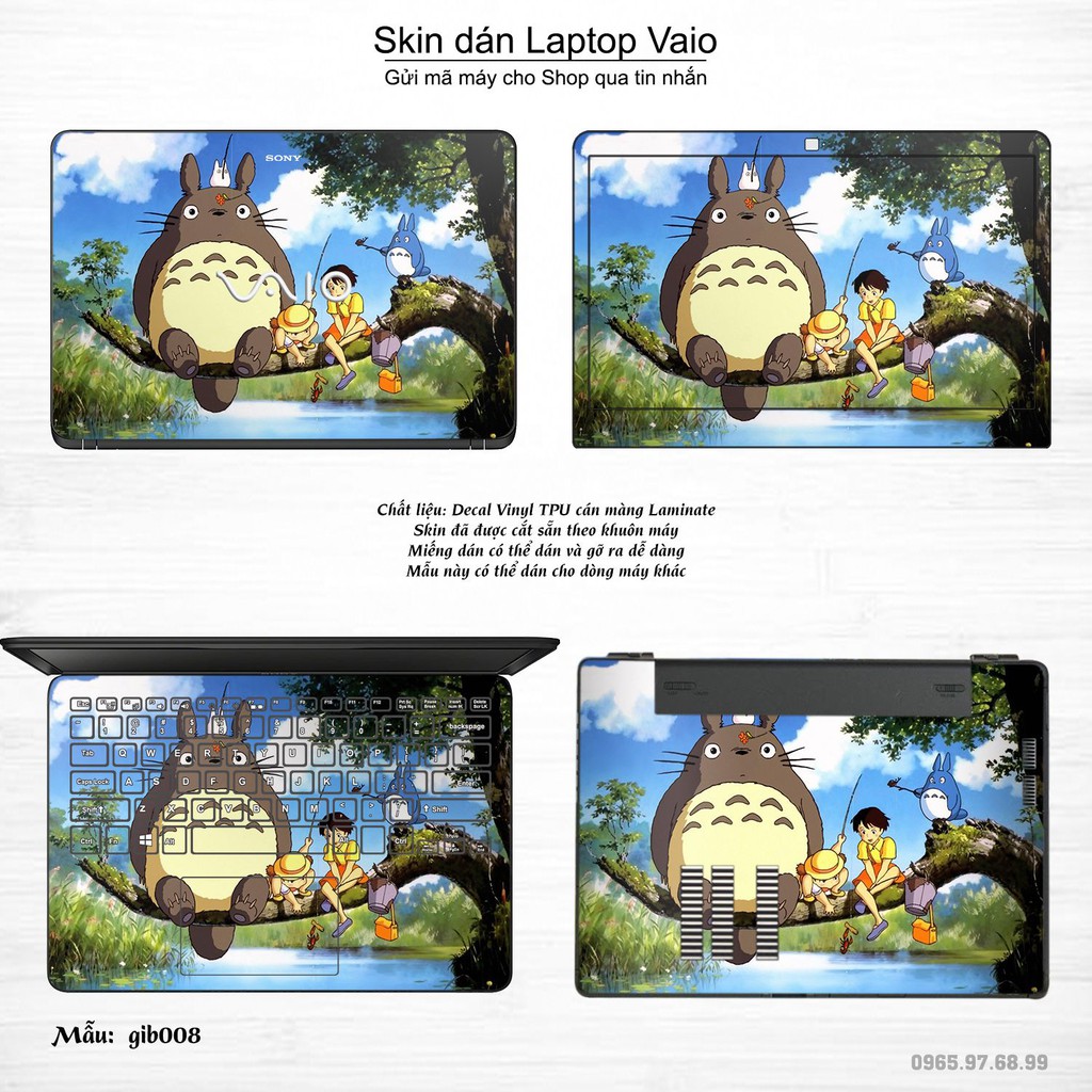 Skin dán Laptop Sony Vaio in hình Ghibli Studio (inbox mã máy cho Shop)