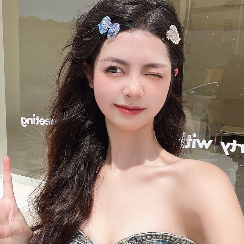 Kẹp Tóc Nơ Trong Suốt Phong Cách Hàn Quốc Xinh Xắn Cho Nữ