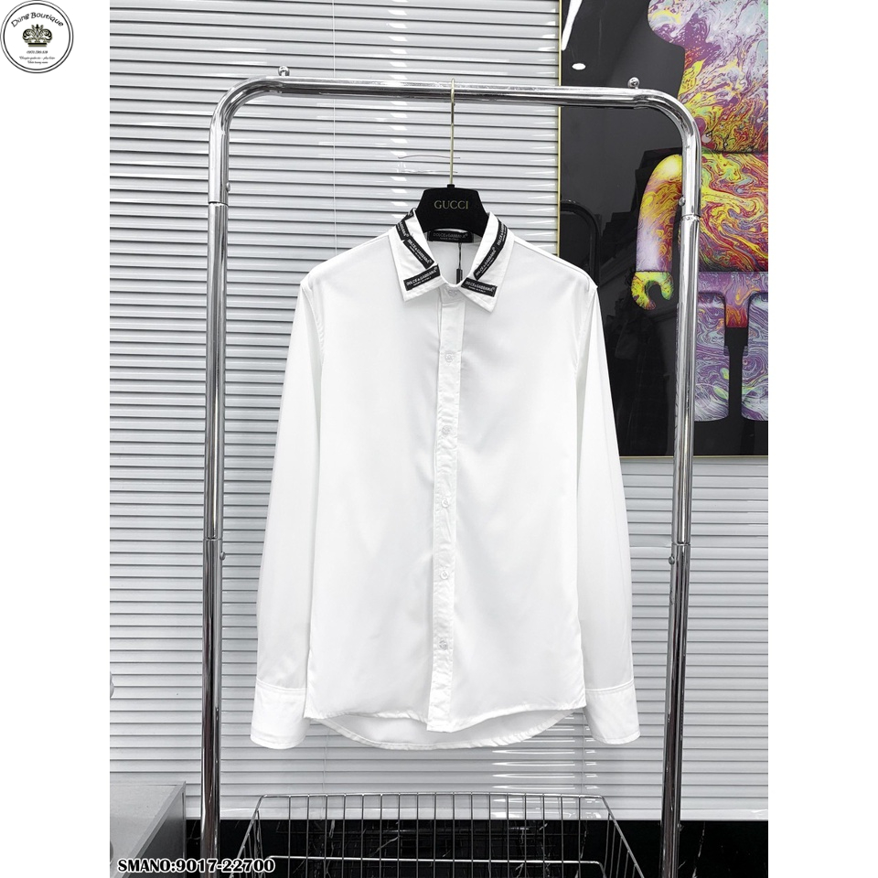 Sơ Mi Trắng Nam Nữ Phối Mác Cổ Cao Cấp cực chất-Áo Sơ Mi Nam Hot hit