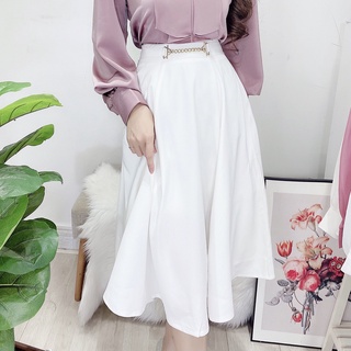 Chân váy midi dài xòe dây xích công sở HILA Mã (SP:CV938)