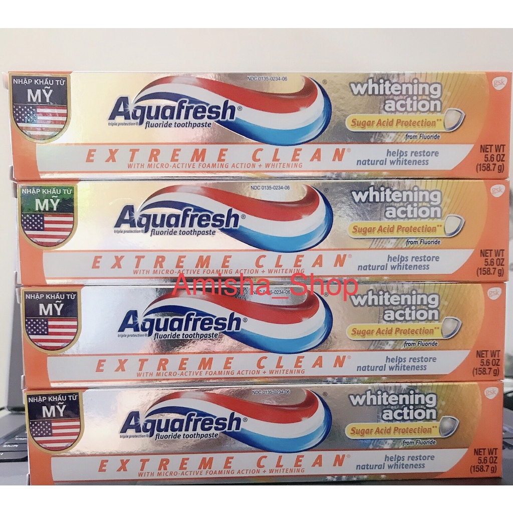 Kem đánh răng AquaFresh Whitening Action 158.7g