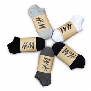 Set 5 đôi tất nam cổ ngắn hm chống trượt, chống hôi chân