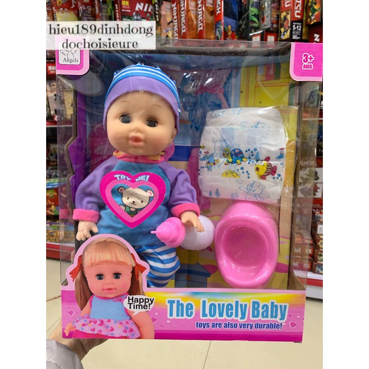 Búp bê Baby Doll bình sữa Có âm thanh cười, khóc, uống nước, đi vệ sinh (Khách chat chọn mẫu)