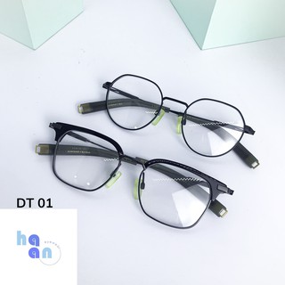 Gọng kính cận nam nữ dáng vuông, tròn D-cut unisex - gọng kính cận kim loại cao cấp - Haan Eyewear