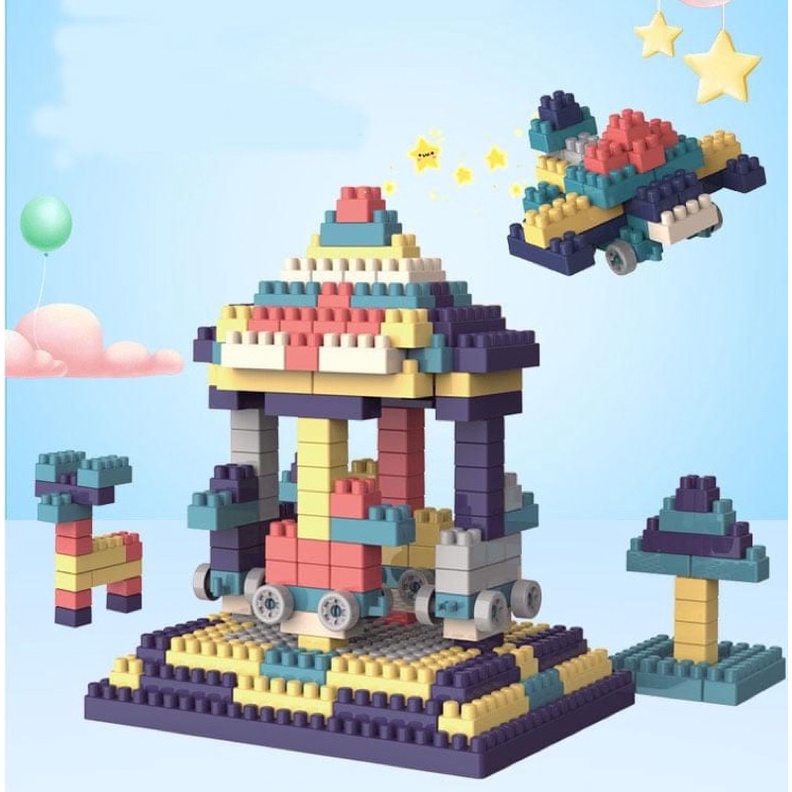 BỘ Lắp ghép 520 CHI TIẾT  🧬520 chi tiết - Hàng nặng 1.1kg nhé. Ko phải loại mỏng