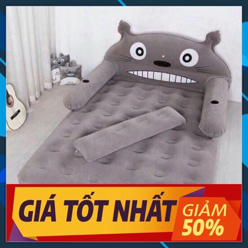 Giường hơi hình thú kute kèm bơm và miếng vá.