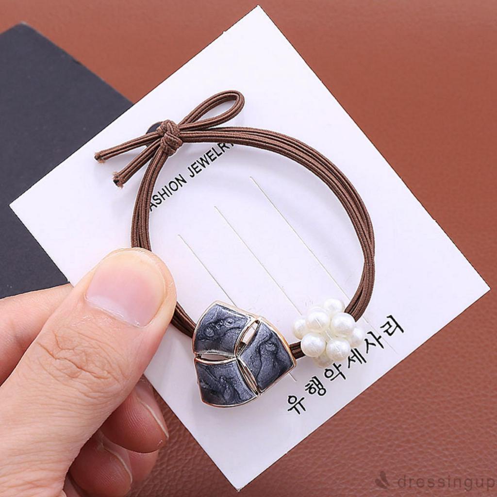 Dây buộc tóc co giãn đính ngọc trai dành cho nữ