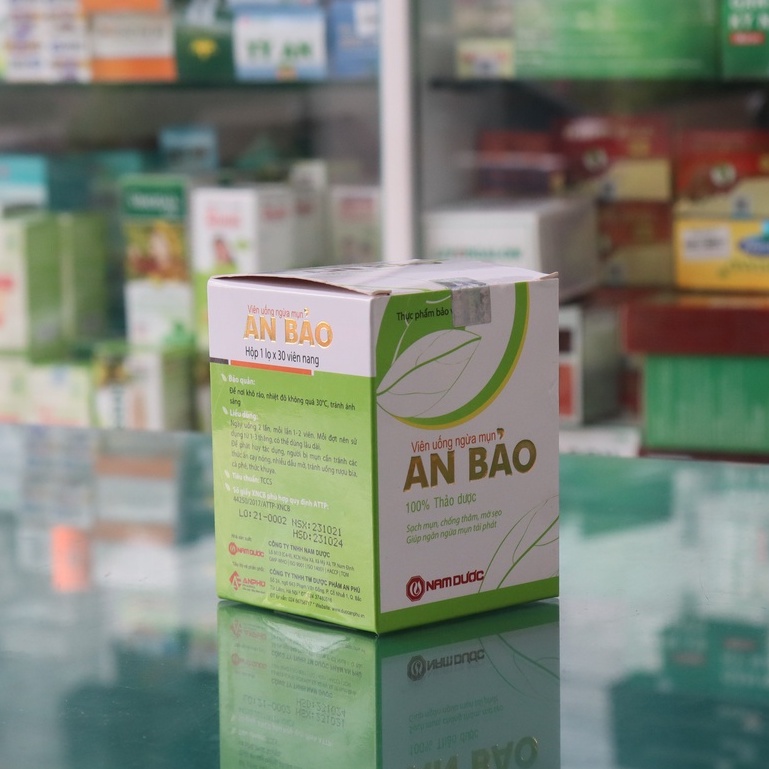 Viên uống mụn An Bảo - Hỗ trợ làm giảm mụn trứng cá, mụn nhọt, mờ vết sẹo trên da (hộp 40 viên)