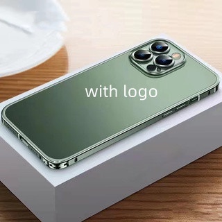 Ốp Điện Thoại PC Trong Suốt Viền Nhôm Cho iPhone 13 Pro MAX 12 Pro 11 Pro
