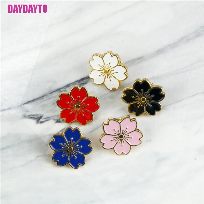 1 Huy Hiệu Cài Áo Hình Hoa Anh Đào Tráng Men