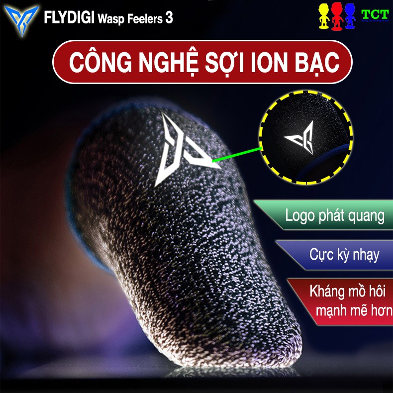 [CÔNG NGHỆ ION] Flydigi Wasp Feelers 3 | Bao tay chơi Game Mobile siêu nhạy, chống mồ hôi mạnh