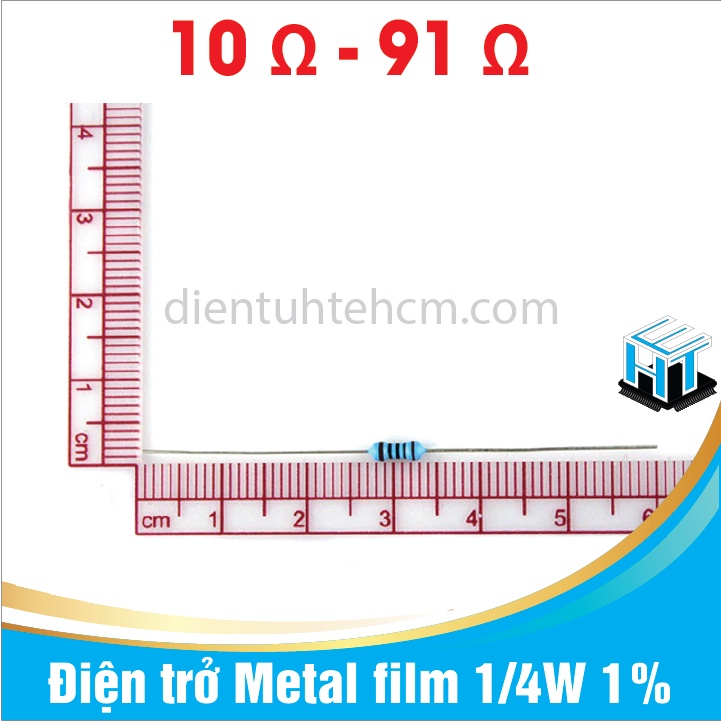 Điện trở Metal film 1/4W 1% 5 vạch màu