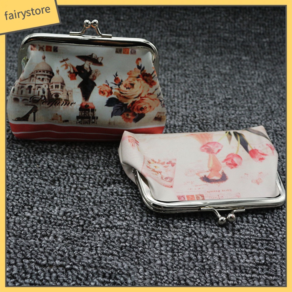 Ví Nữ Mini Giả Da In Hoa Thời Trang