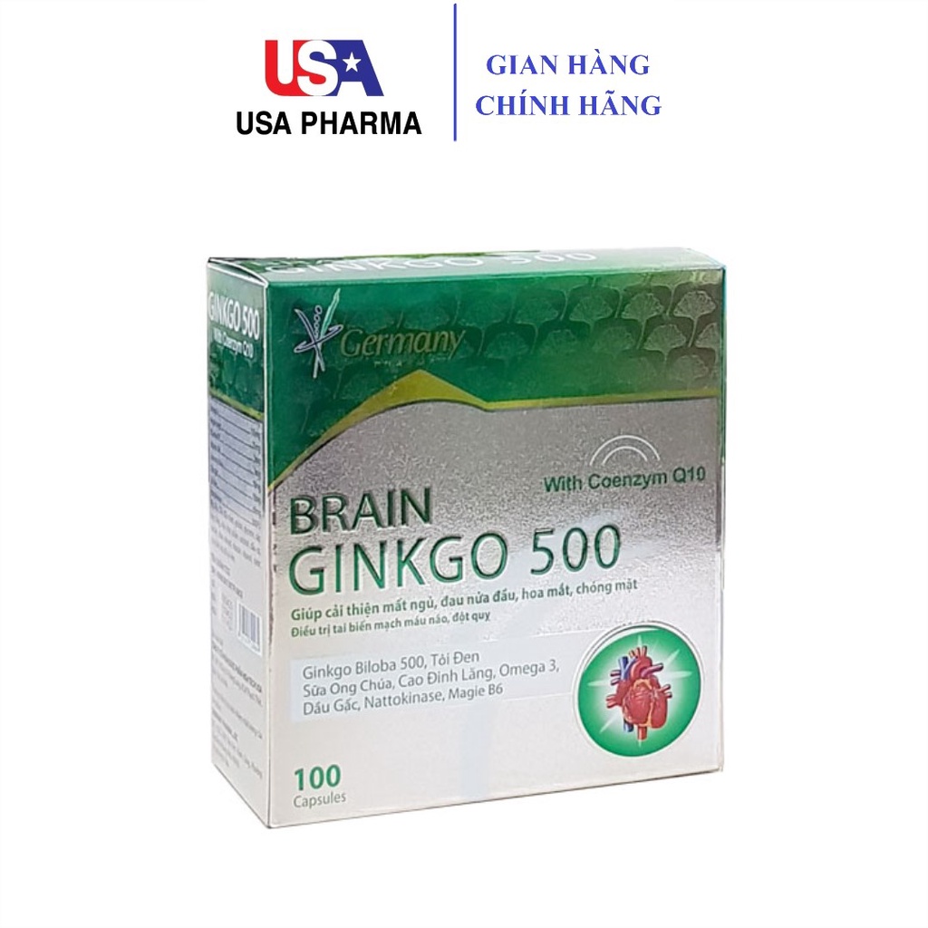 BRAIN Ginkgo 500-Giúp Hoạt Huyết, Tăng Cường Lưu Thông Máu