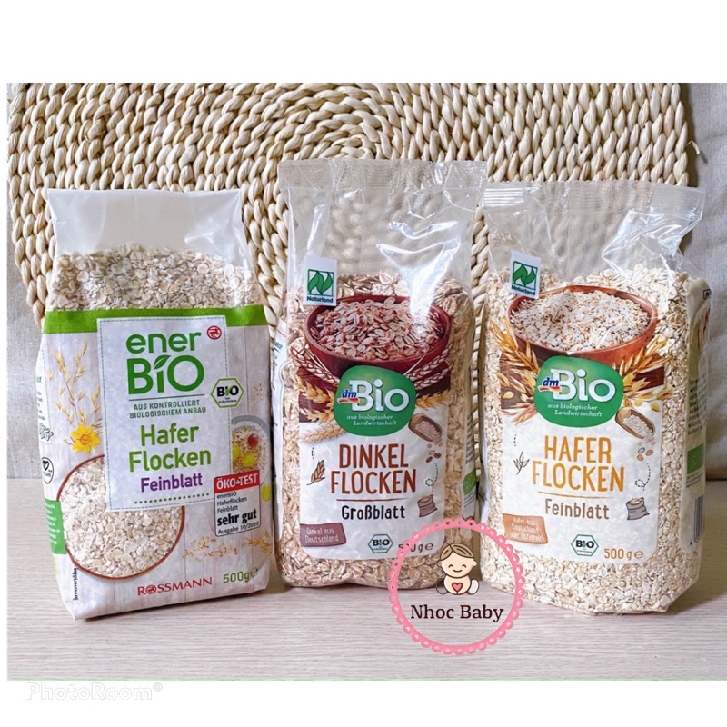 Yến mạch nguyên chất hữu cơ DMBio & EnerBio Đức 500gr