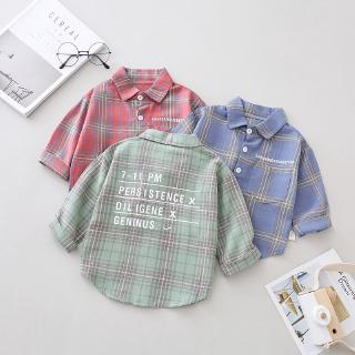 Áo Sơ Mi Caro Tay Dài Thời Trang Cho Bé Trai Gái
