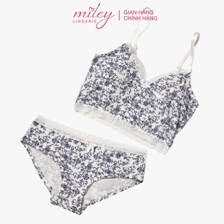 Bộ Đồ Lót Nữ Cotton Lụa Phối Ren Nature Wind Miley Lingerie BRC0613_FCP0611 | BigBuy360 - bigbuy360.vn
