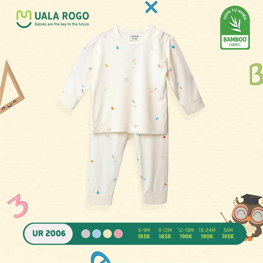 Bộ dài tay Uala Rogo cài vai chất liệu bamboo UR2006