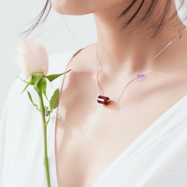 Dây Chuyền Lu Thống Đá Garnet Đỏ Thiên Nhiên May Mắn Tình Cảm SP003043 Gypsy.lala