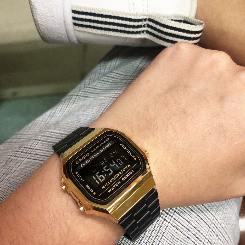 Đồng hồ đeo tay nam Casio A168WEGB-1BDF (Dùng cả cho nữ)