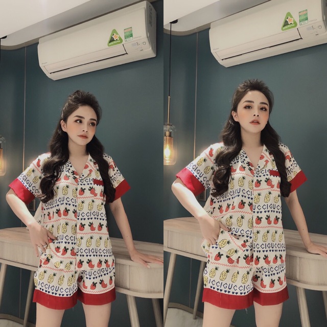 Bộ Lụa Cộc Mặc Nhà Sang Chảnh💋free ship💋 ảnh thật