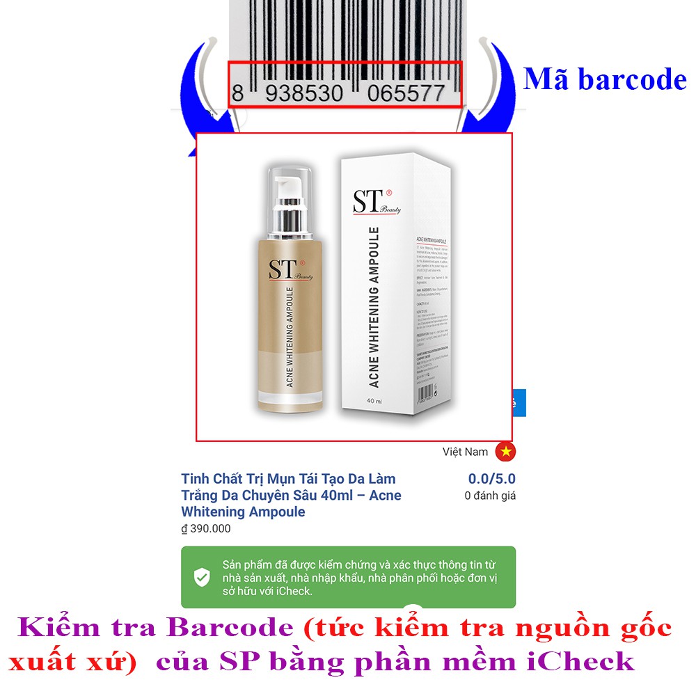 Tinh chất ST Beauty ngừa mụn giảm thâm và tái tạo phục hồi tổn thương da hiệu quả 40ml