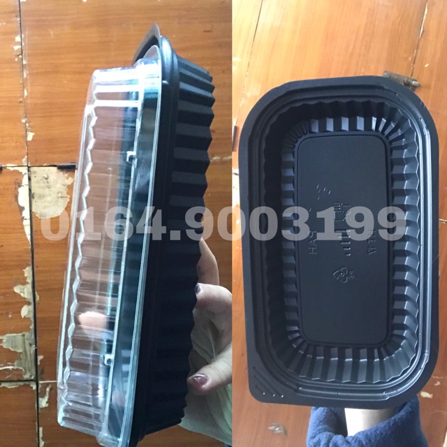 100 Hộp nhựa sushi HT17 dùng 1 lần đế đen | BigBuy360 - bigbuy360.vn