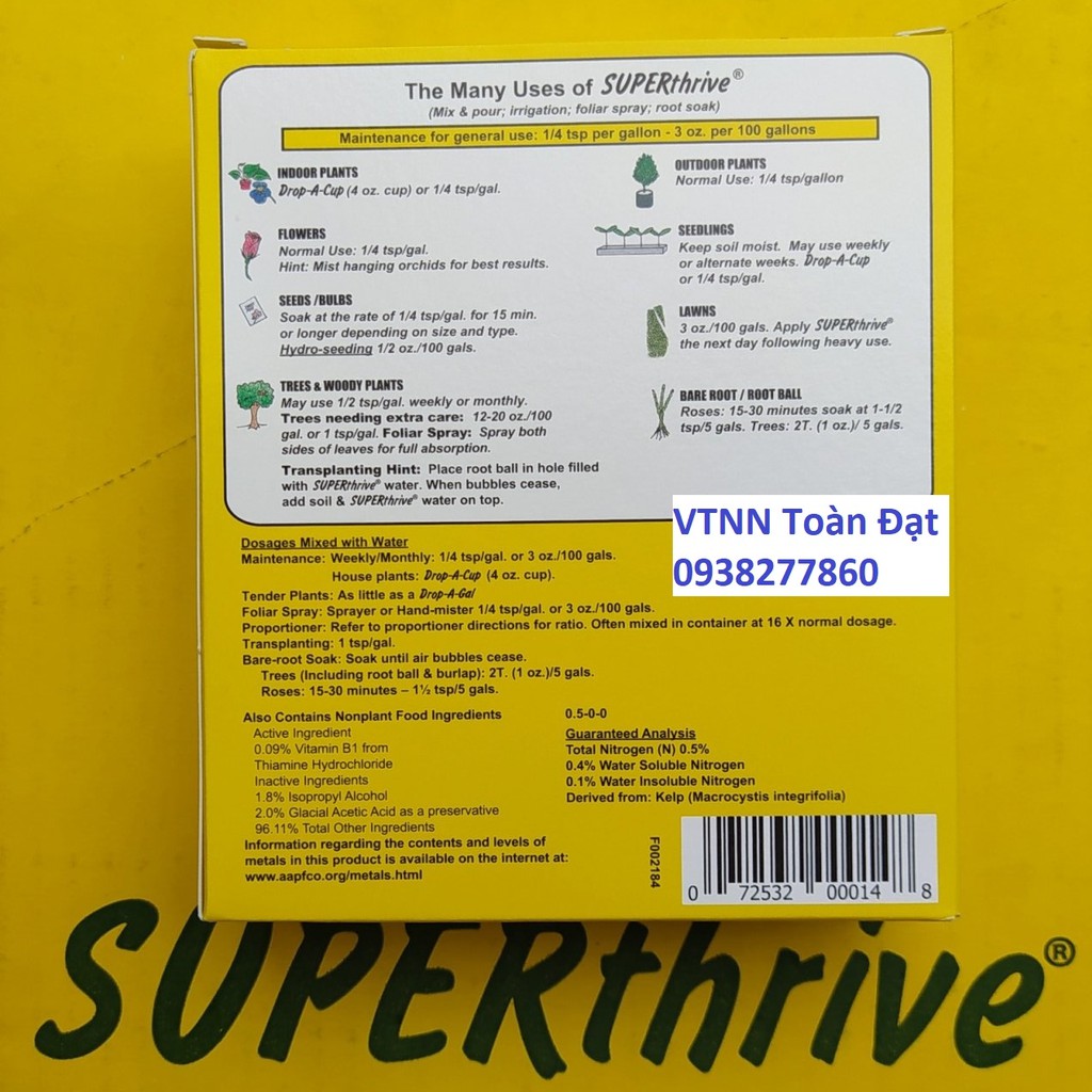 Thuốc Superthrive 120ml Kích Thích Sinh Trưởng cho Lan, Super Thrive chai 120ml