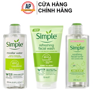 Combo Sữa Rửa Mặt, Tẩy Trang, Nước Hoa Hồng Simple