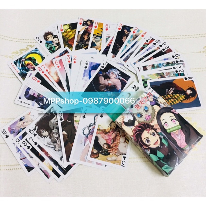 Bộ bài anime hình truyện tranh 50 mẫu / bộ bài tú lơ khơ 54 hình khác nhau 1 bộ