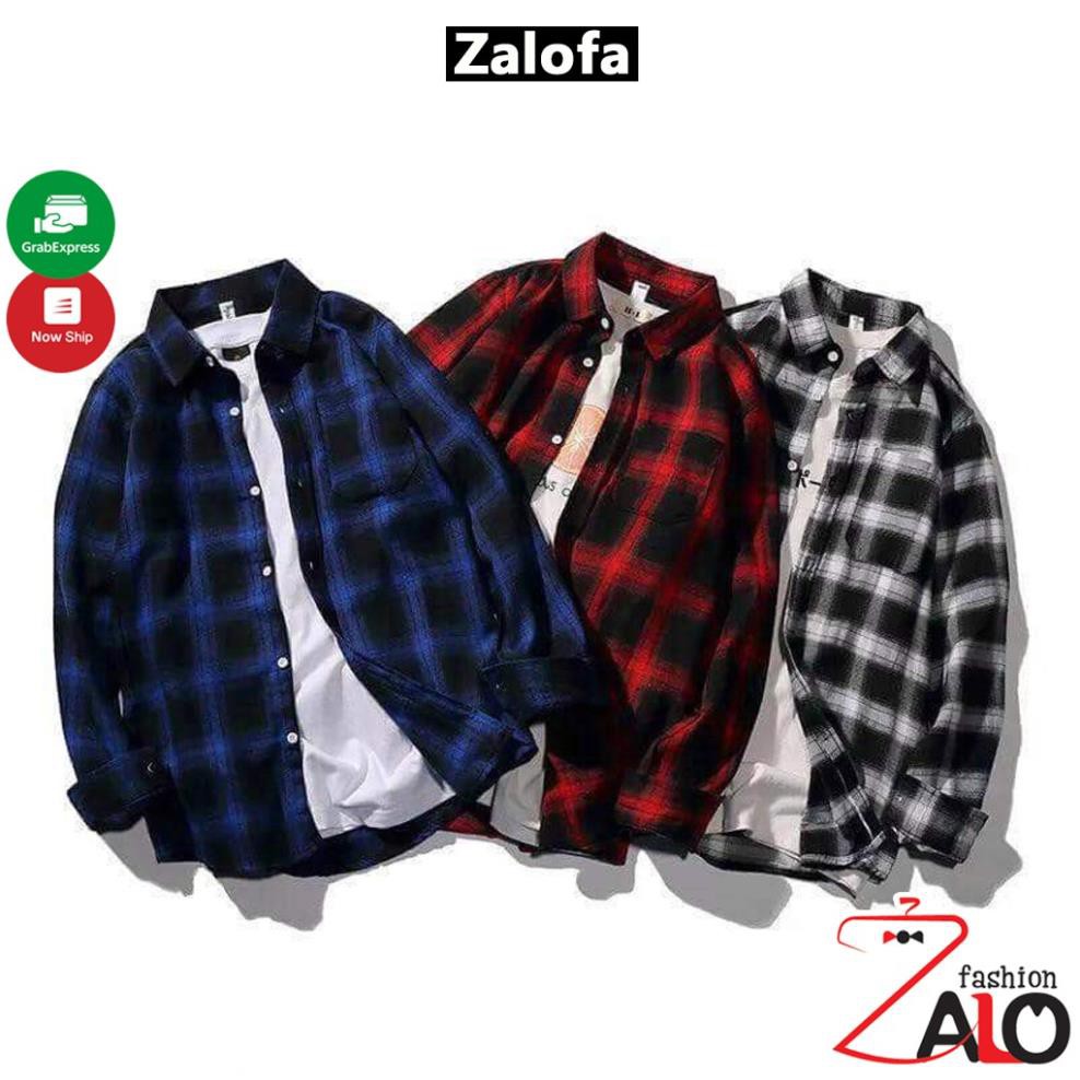 Áo Sơ Mi Flannel Sơ Mi Caro Áo Khoác Nam Nữ Form Rộng Cá Tính Unisex  ྇