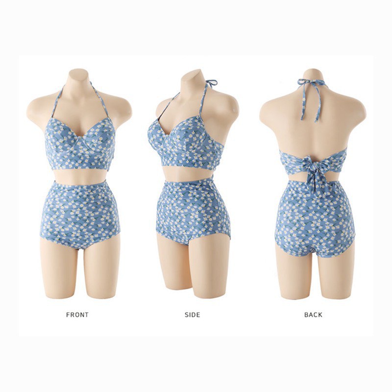 Bikini thời trang 🌸FREESHIP 50K🌸 Bikini hai mảnh thời trang biển hoa xanh hàng QCCC