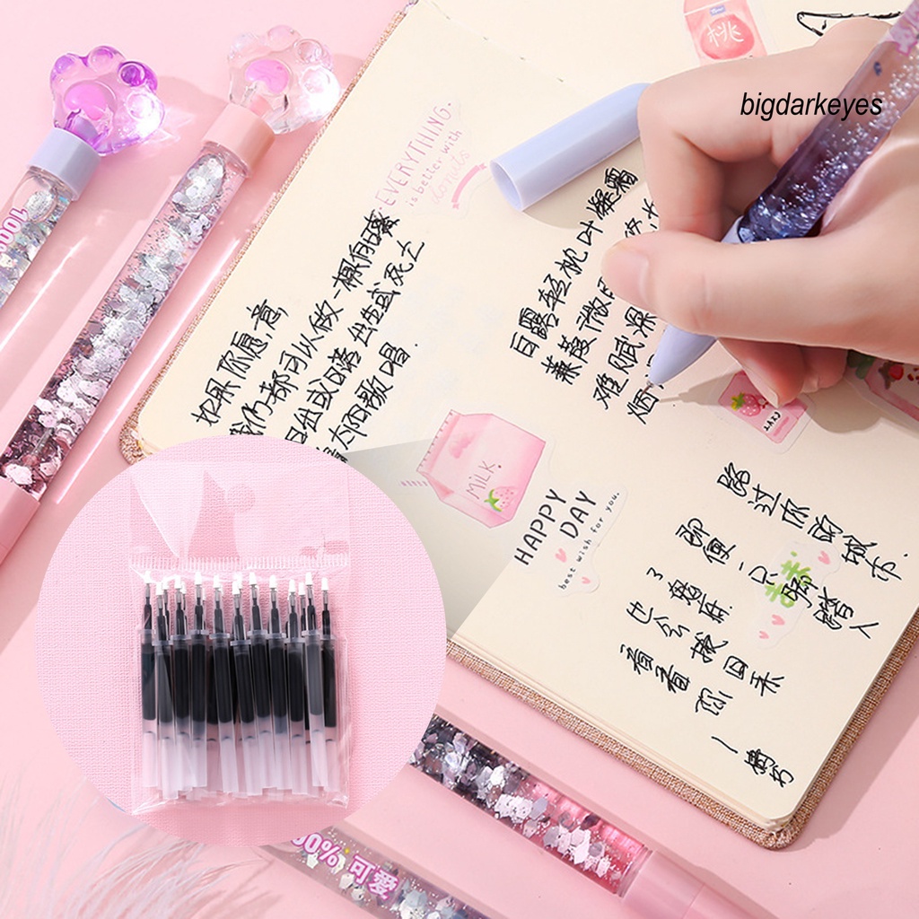 10 Ruột Bút Mực Đen Hình Chân Mèo Phát Quang