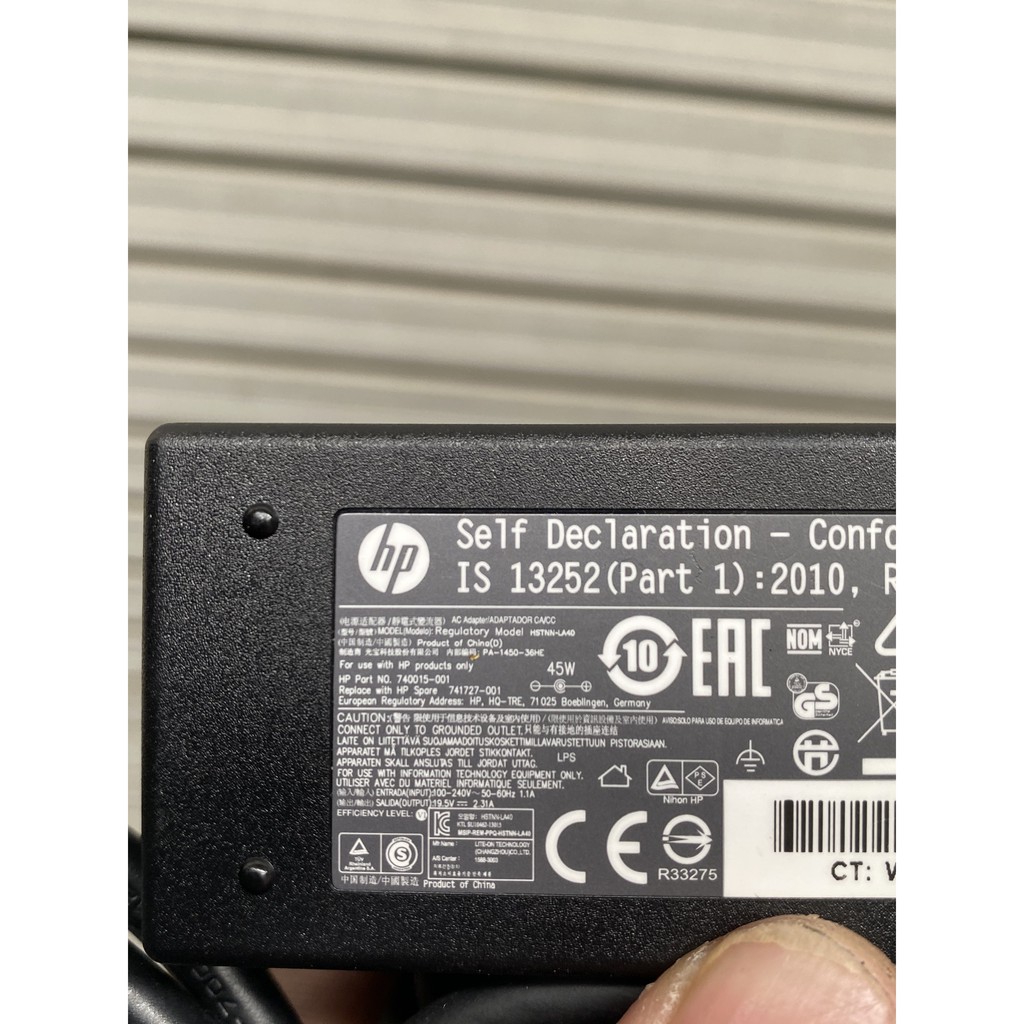 Sạc laptop Hp 19.5V-2.31A chân xanh zin bóc máy bảo hành 12 tháng