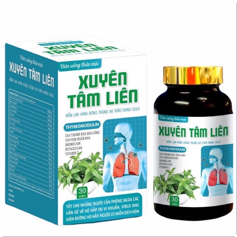 Viên uống thảo mộc Xuyên Tâm Liên hộp 30 viên