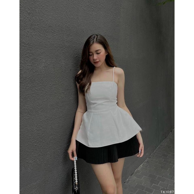 LIKEHER - ÁO 2 DÂY PEPLUM A01