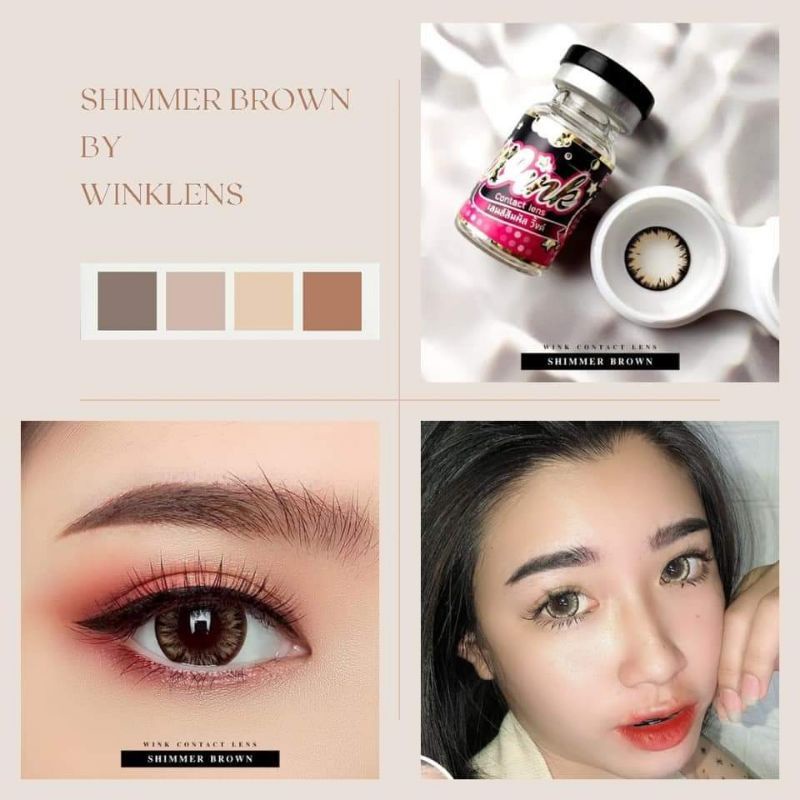 [ 𝐆𝐈𝐀𝐎 𝐇𝐎̉𝐀 𝐓𝐎̂́𝐂 𝐇𝐂𝐌 ] Lens Shimmer Gray &amp; Brown 0 độ - Áp tròng Xám &amp; Nâu Tây Giãn To hot hit