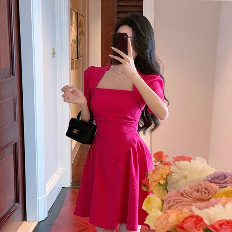 Váy Đi Dự Tiệc Cưới Ôm Body Trẻ Trung  Nữ Đầm Công Sở Cao Cấp ,Tay Bồng Sang Trọng Thiết Kế